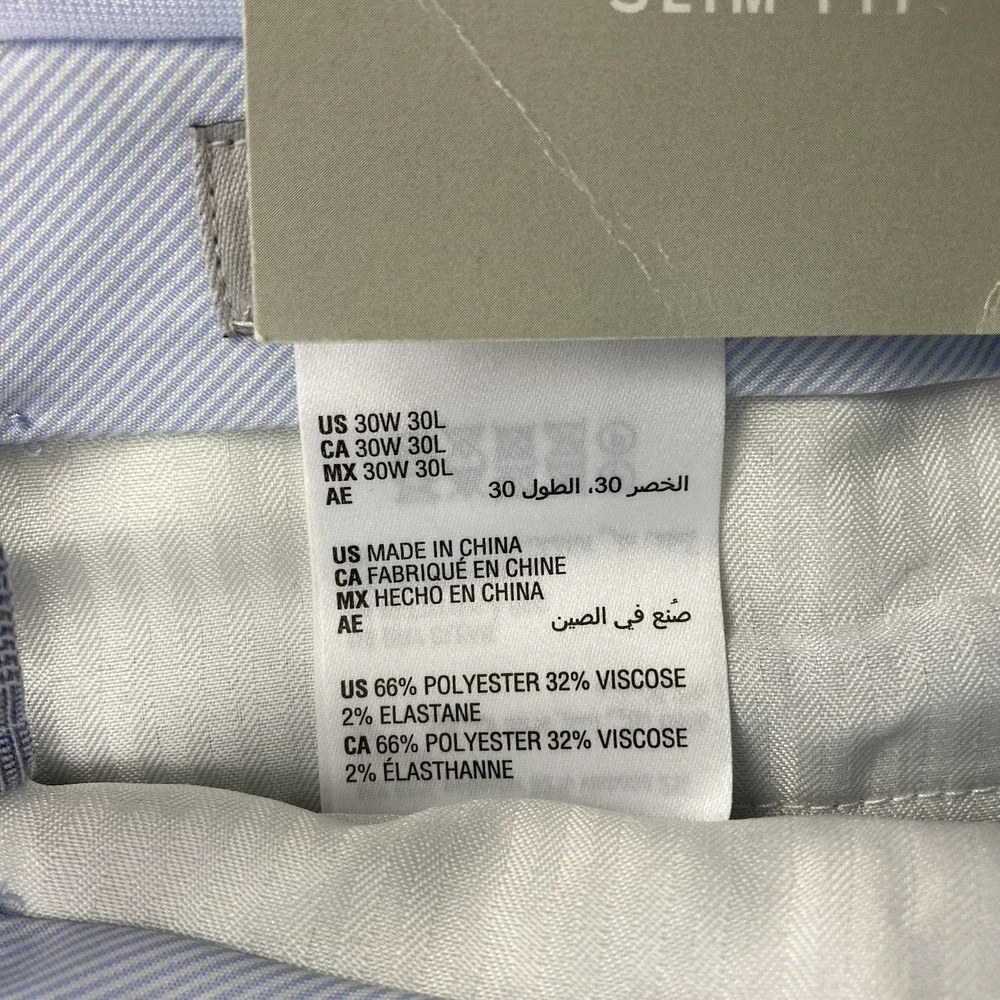 Alfani Men's Slim-Fit 2-pc Suit Jacket Stretch Plaid Size 38L Pants 30Wx30L Blue